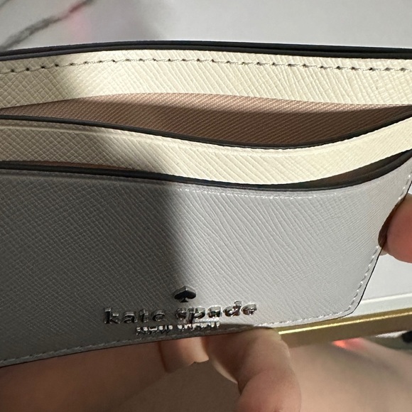 Kate Spade Two-Tone Card Holder in Gray and Cream - Picture 10 of 10